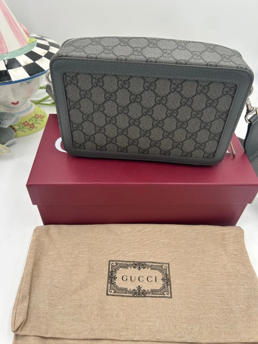 Men’s Gucci Ophedia GG Supreme Shoulder Bag. Made in Italy.
